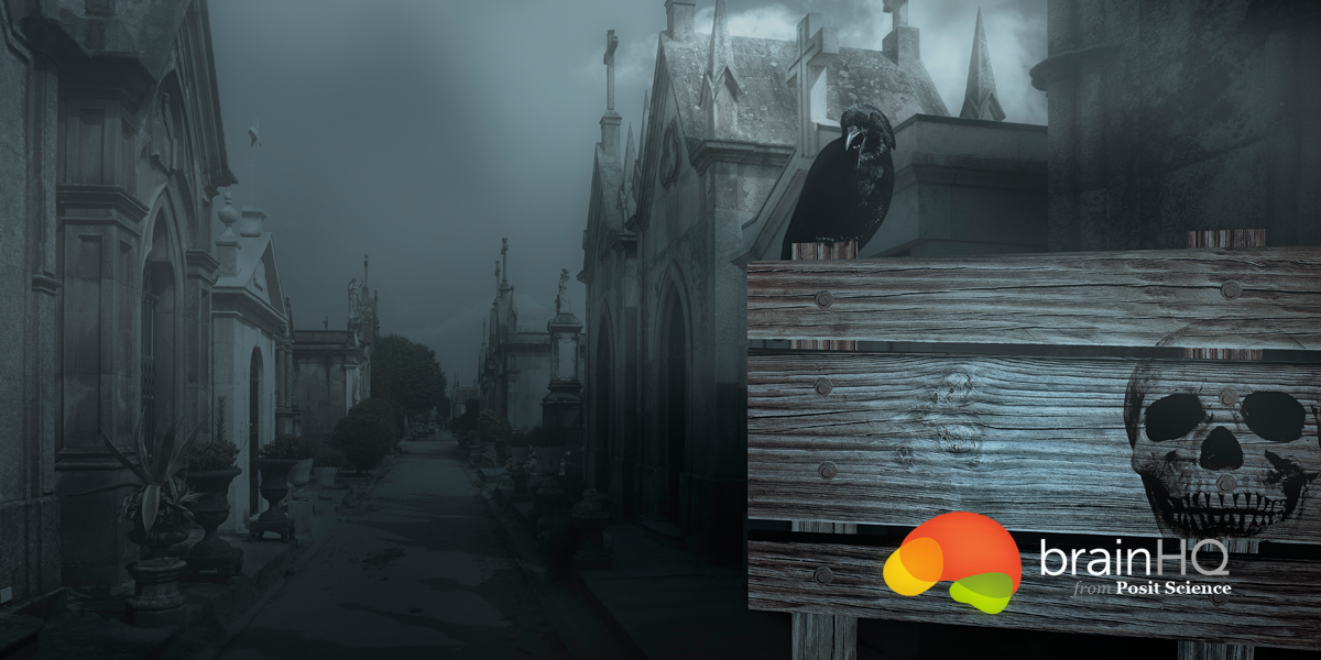 A picture of a creepy street with a skull on it