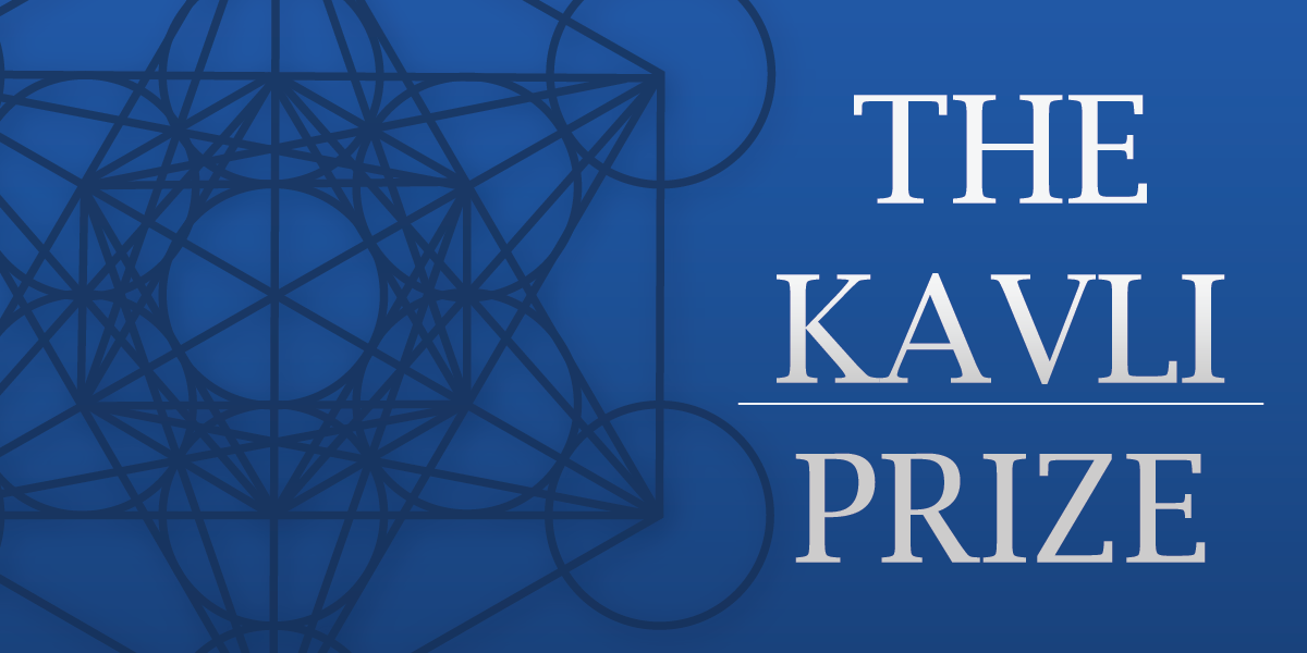 The kavi prize logo on a blue background