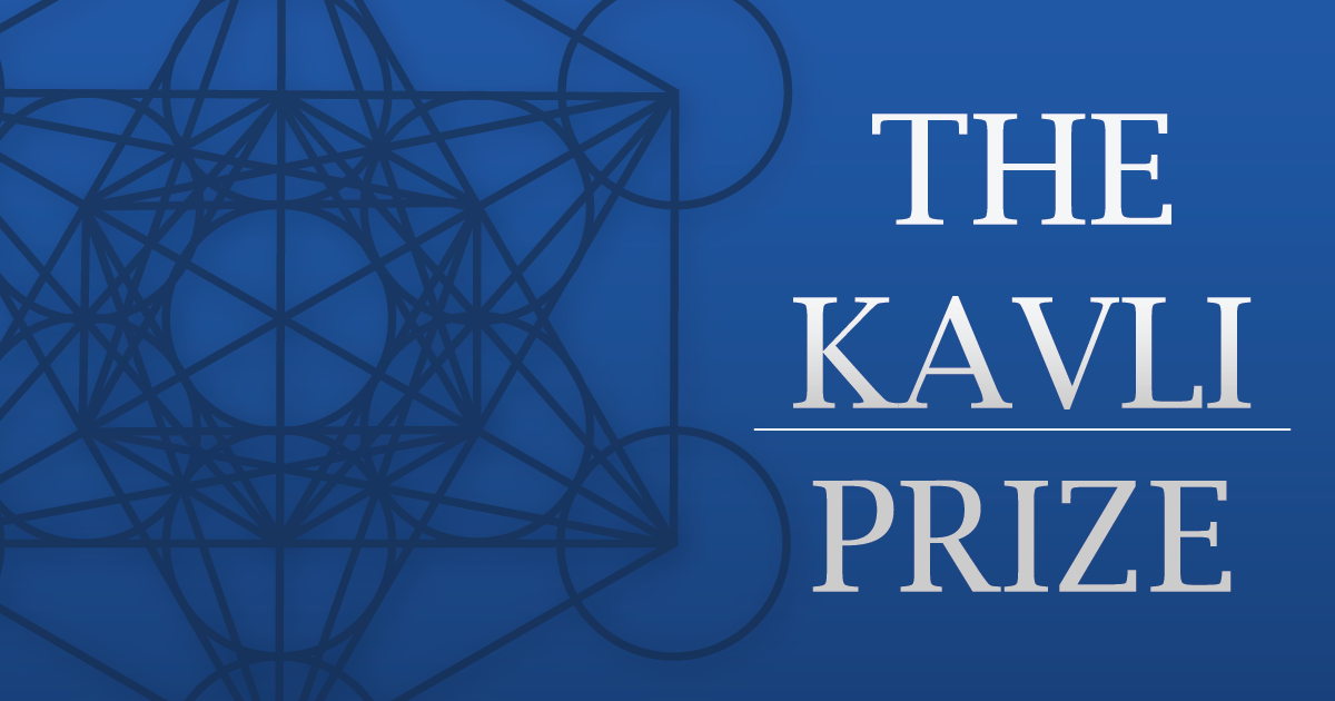 The kavi prize logo on a blue background