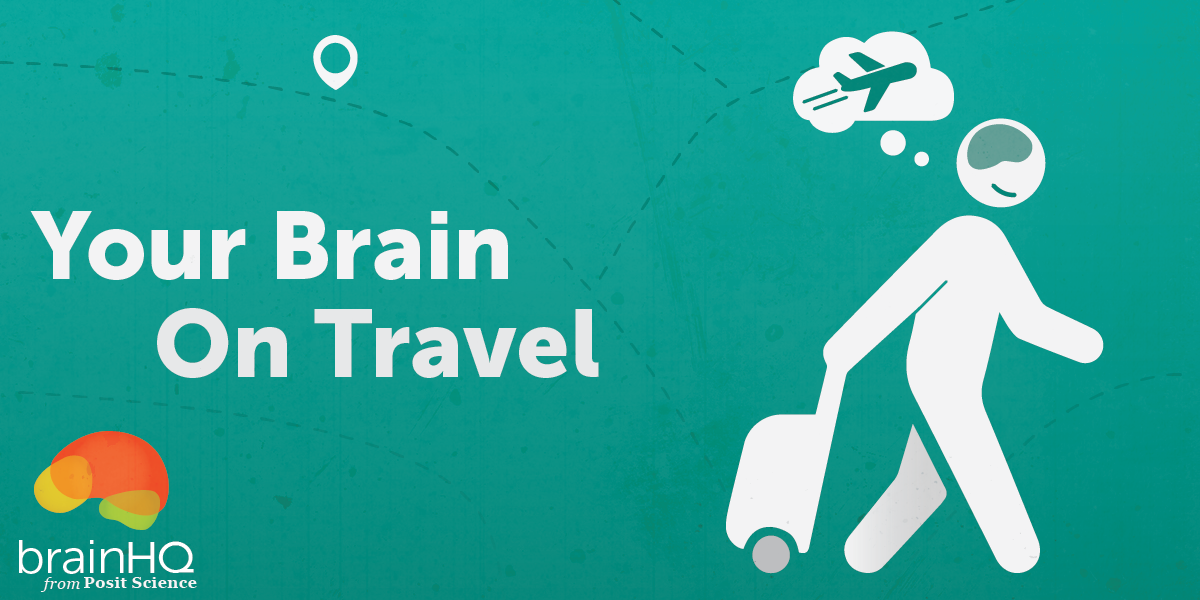 brainTravel A green sign with a person on a scooter and a thought bubble above