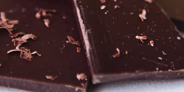 A close up of pieces of chocolate on a table
