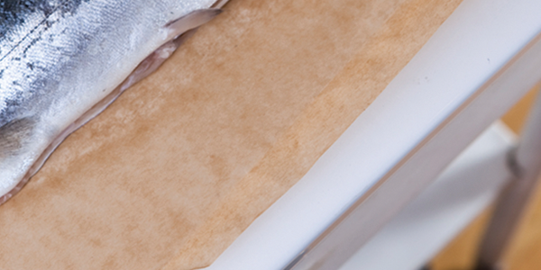 trout A fish is laying on a cutting board