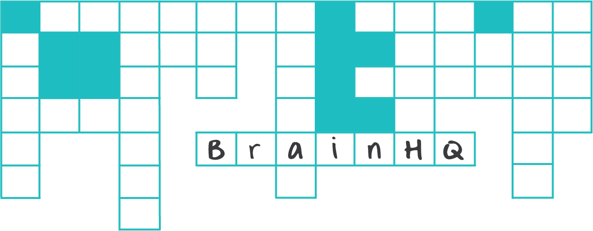A crossword puzzle image with the words BrainHQ on it