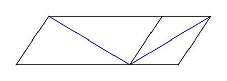 A blue triangle on a black background