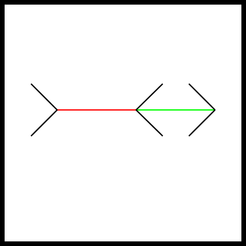 A red and green line is drawn across a white background