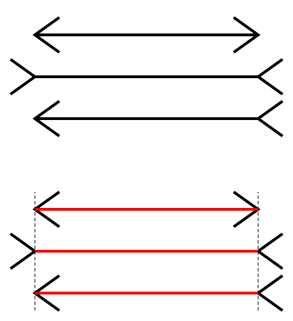 A black background with red lines in the middle